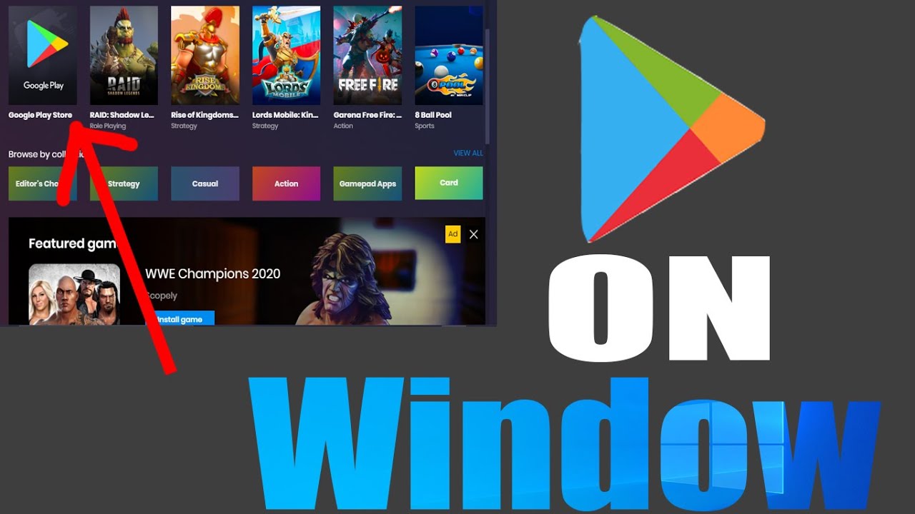 how to download n install google play store on windows 10 laptop