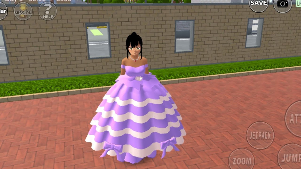 👗✨ White & Purple Princess Dress Tutorial | Sakura School Simulator