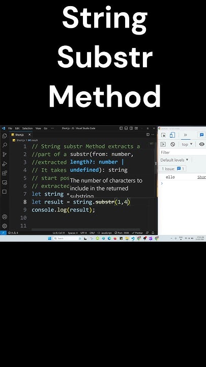 String Substr Method in JavaScript - YouTube