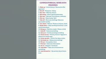 Common Phrasal Verbs. English Vocabulary. English Lesson. Learn English