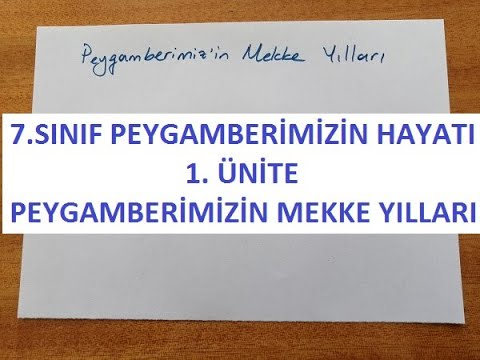7.Sınıf Peygamberimizin Hayatı