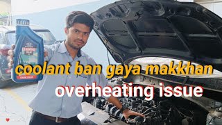 engine overheating problem🌡️!! coolant flashing process 💧