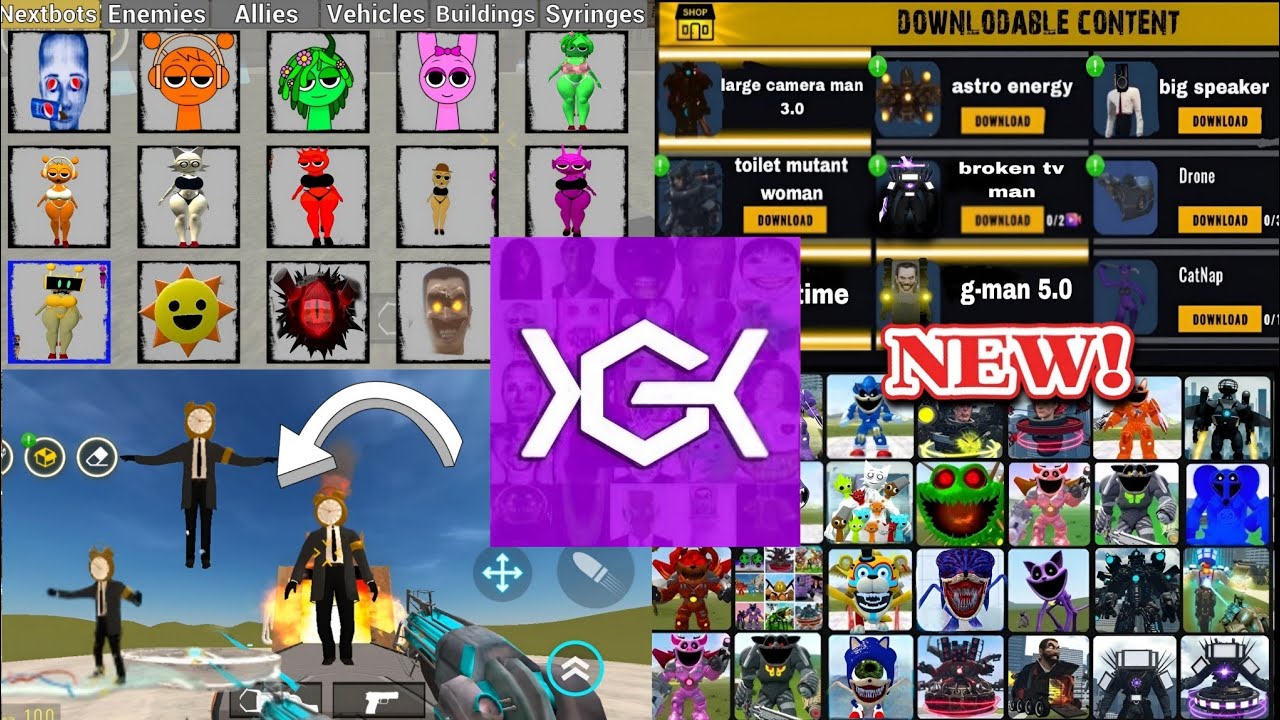 Nextbots in playground mod updated new shin sonic tapes mr sun sprunki family 😱 chasing nextbots 🔥