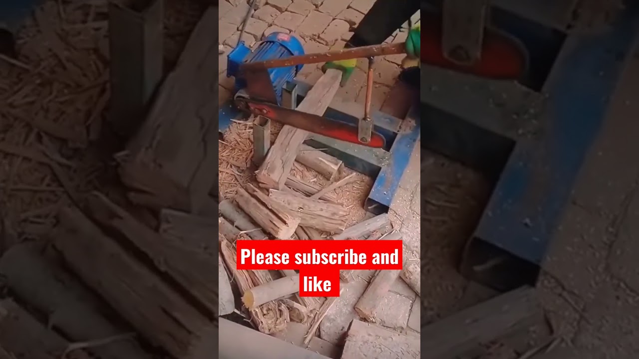 homemade wood chopping machine 