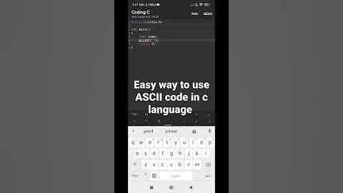 Easy way to use ASCII code in c language. #clanguage #ASCII
