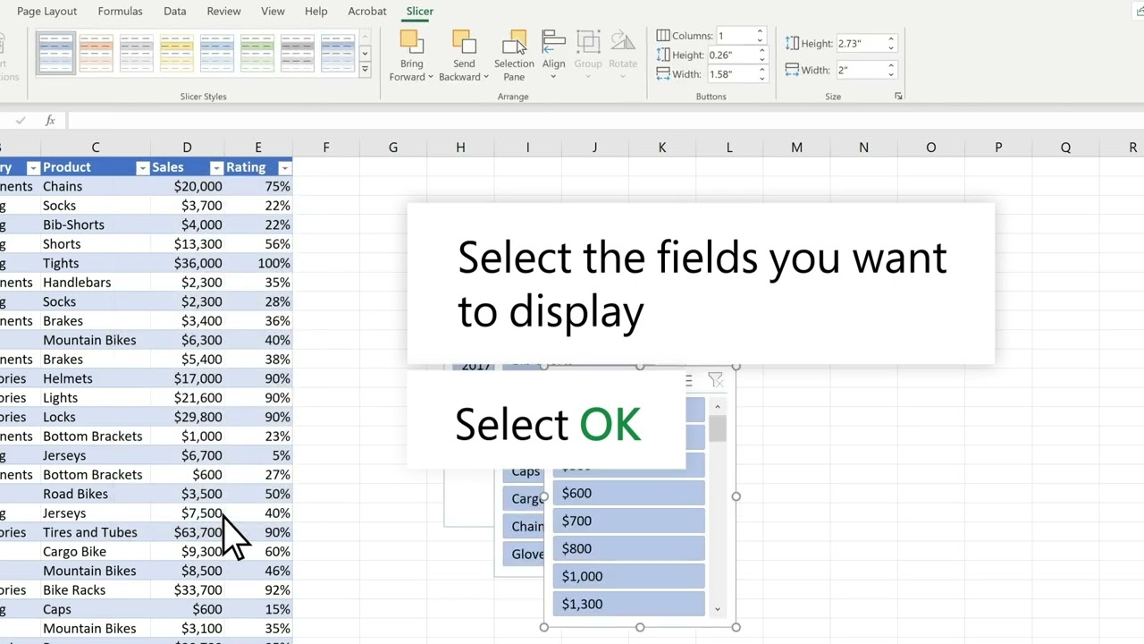 Use Slicers to Filter Data