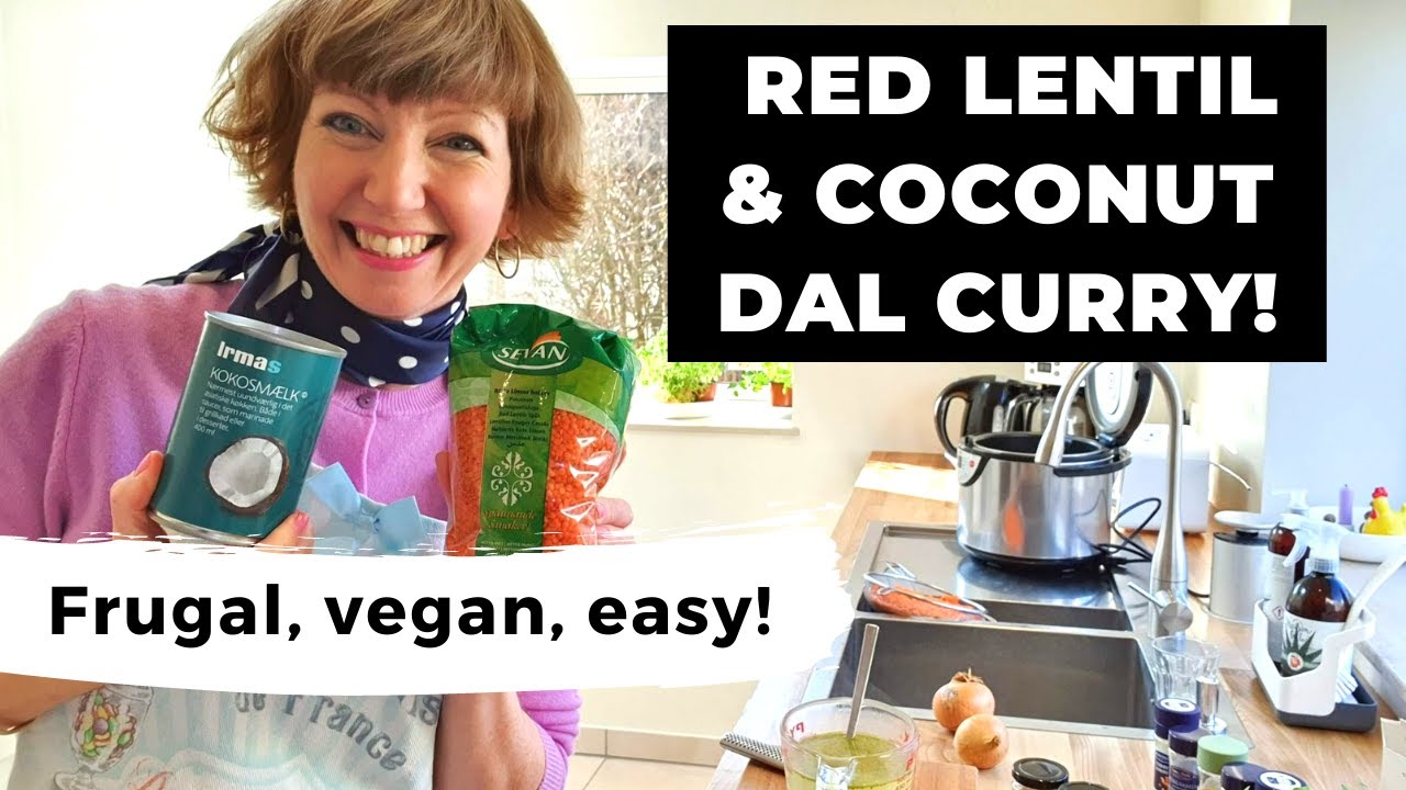 Red lentil and coconut dal curry! Frugal, easy peasy pantry meal!