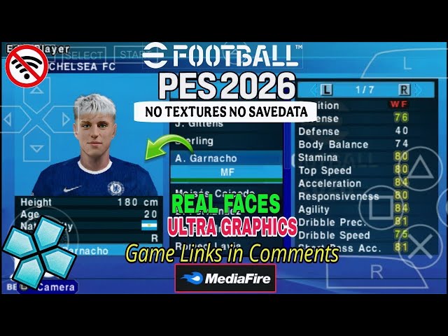 EFOOTBALL PES 2026 PPSSPP ISO NO TEXTURES & NO SAVE DATA|PS5