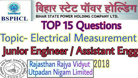 BSPHCL AND RVUNL TOP 15 MCQs with solution for JE / AE2018