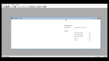 Tutorial Software Lingo #1 (Linear Programming)