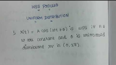 WSS process -Uniform distribution problem explaination in Tamil | pqt | probability & queuing theory