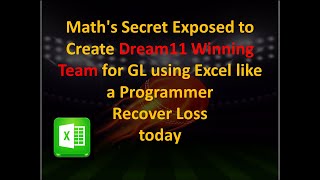 Create Dream11 winning team for IPL 2021 to win Grand Leagues GL using Easy Excel to Recover Loss screenshot 4