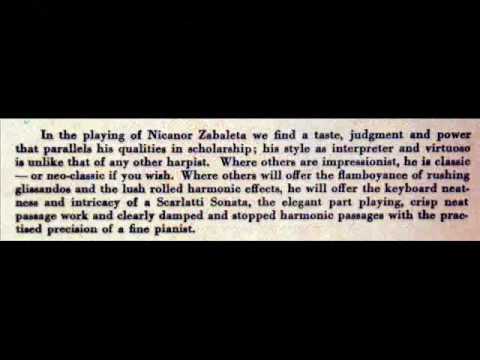 Nicanor Zabaleta / Никанор Сабалета: Pavane With Variations (de Cabezón) - 1952