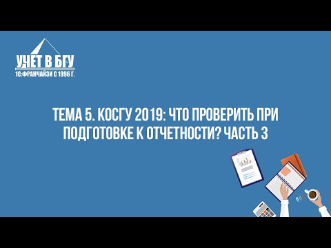 Тема 5. КОСГУ 2019: что проверить при подготовке к отчетности? Часть 3