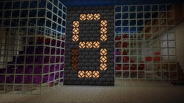 Minecraft mini puzzle game using redstone, seven segment display and secret doors