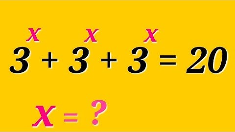 Germany/Can You Solve This?/A Nice Math Olympiad Exponential Question/Find x?.
