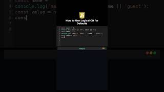 How to Use Logical OR for Defaults #javascript