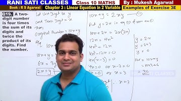 Class 10 Maths (Ex 3E Example 19) Linear Equation in 2 Variable (RS Aggarwal 2020)