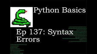Python Basics SyntaxError