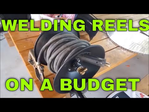 AIR HOSE REELS TO WELDING LEAD REELS - $25 PROJECT HOW TO MAKE WELDING  REELS ON A BUDGET. 