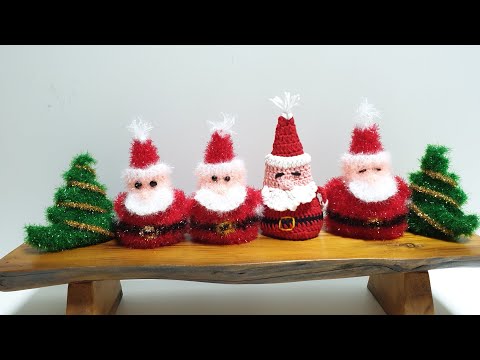 산타수세미/코바늘산타클로스뜨기/Crochet Santa claus/크리스마스수세미