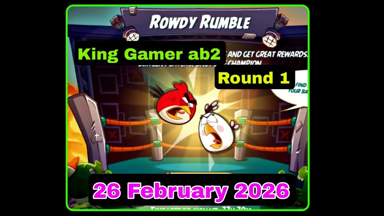 Angry birds 2 Rowdy Rumble Today (26 February 2026) (no Shuffle Gameplay) (easy gameplay) (12 Rooms)