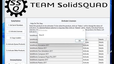 When installing SolidWorks 2017/2018, error 6 may occur.