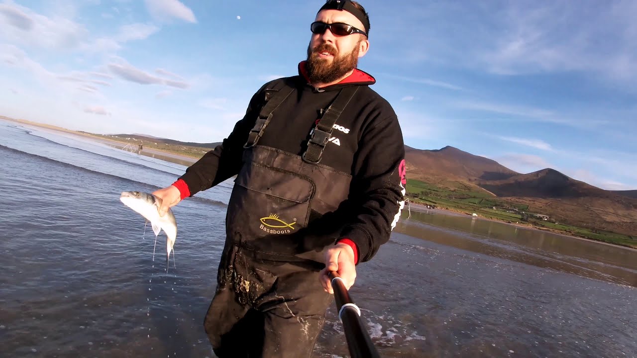 Surf fishing for Bass in Brandon Bay, County Kerry, Ireland YouTube