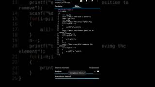 c program to remove an element in array.