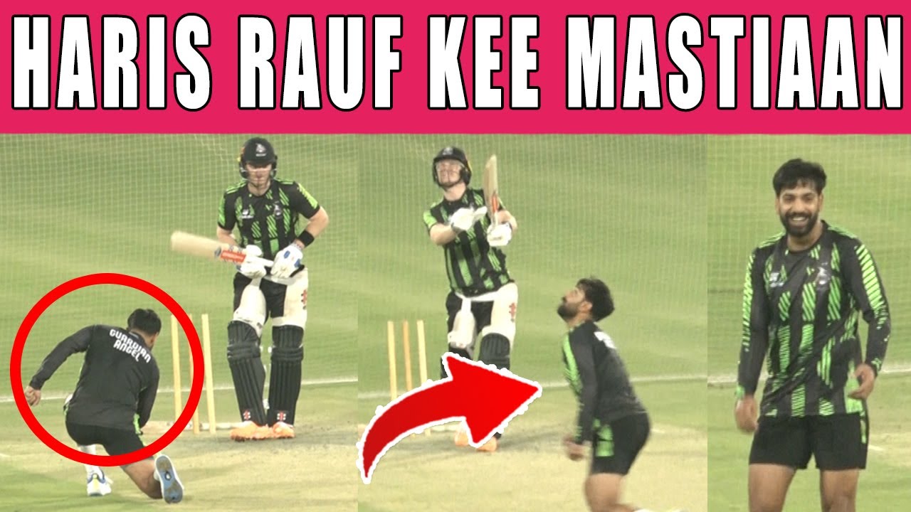 Haris Rauf fun with Sam Billings during practice session
