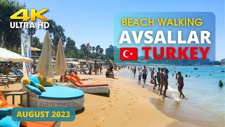 4K ??Turkiye. Alanya/Avsallar. Walking on the beach. August 2023 beach beachwalk turkiye walking