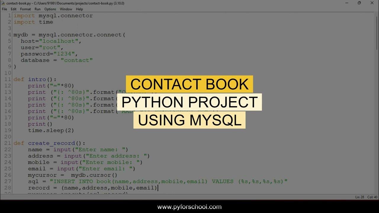 Contact Book Python Project - YouTube