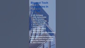 Top 10 European Tech Giants You Need to Know About! | biggest tech companies in Europe
