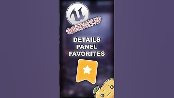 Unreal Engine QUICKTIP - Details Panel Favorites