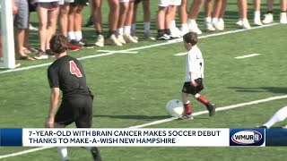 7-year-old Bedford resident with rare form of cancer makes soccer debut