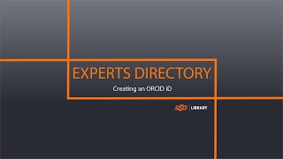 Symplectic Elements Experts Directory: Creating an ORCID iD