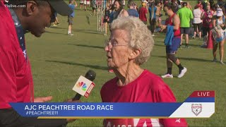 Got it over and done with Betty has been in the AJC Peachtree Road Race 31 years