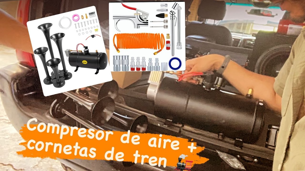 AIR COMPRESSOR + TRAIN HORN JEEP WJ / COMPRESOR DE AIRE + CLAXON TREN