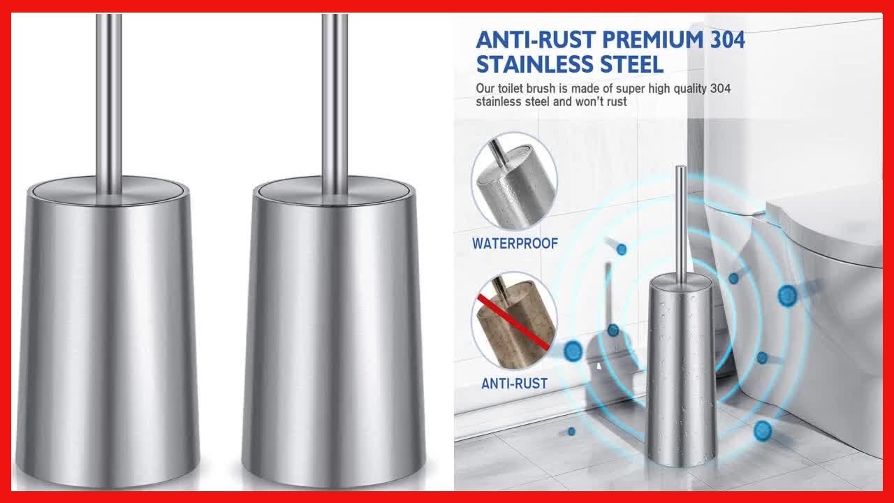 IXO Toilet Brush and Holder, 2 Pack Toilet Brush 304 Stainless Steel