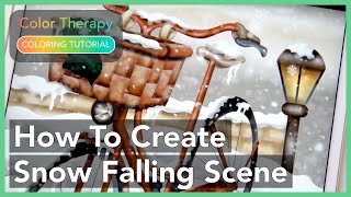 Coloring Tutorial: How to Create Snow Falling Scene with Color Therapy App screenshot 5