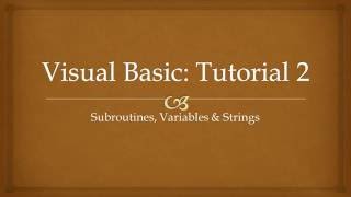 Visual Basic Tutorial 2 Wealth