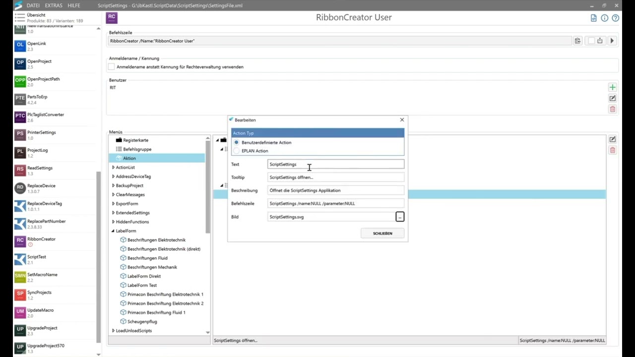 EPLAN Ribbons einfach erzeugen - RibbonCreator