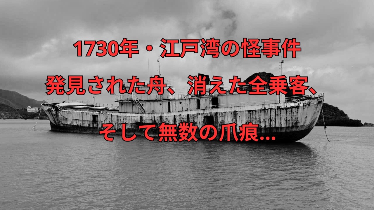 【怪談朗読】1730年・江戸湾の怪事件｜発見された舟、消えた全乗客、そして無数の爪痕…