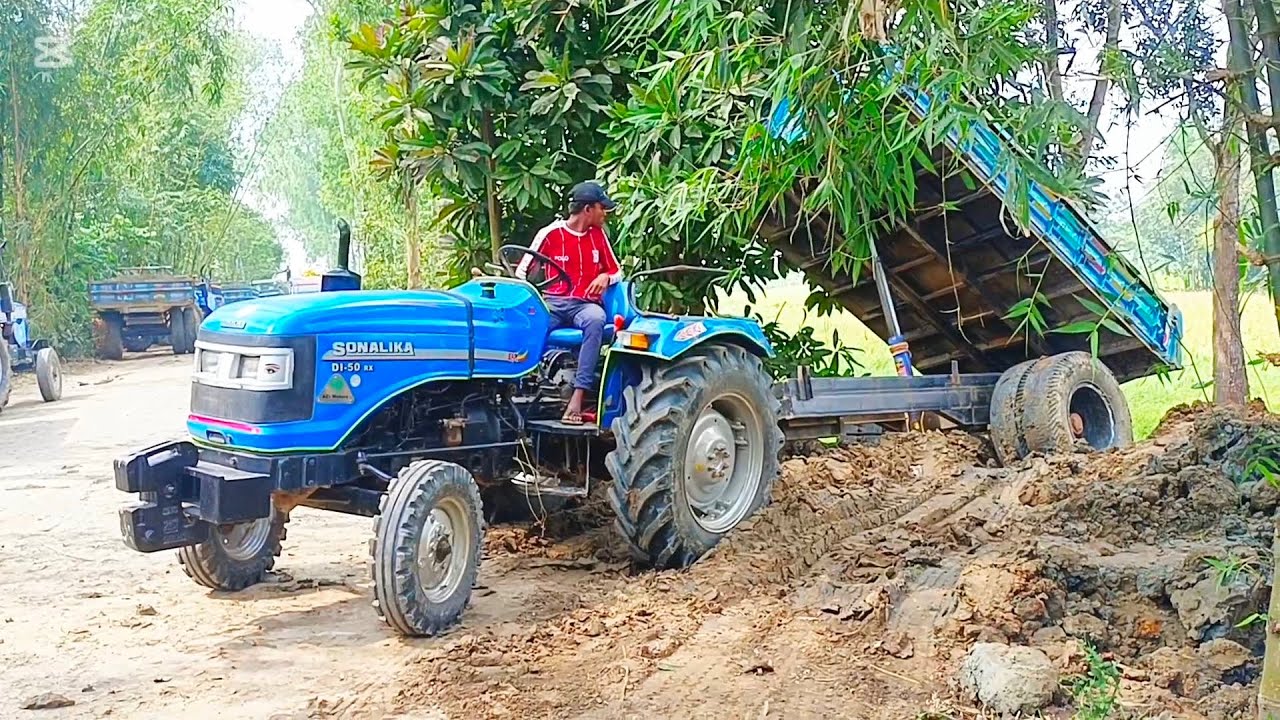 Digital Soil Unloading Video! By Sonalika DI 750 RX Tractor! Digital Unload Facility Of Tractors!