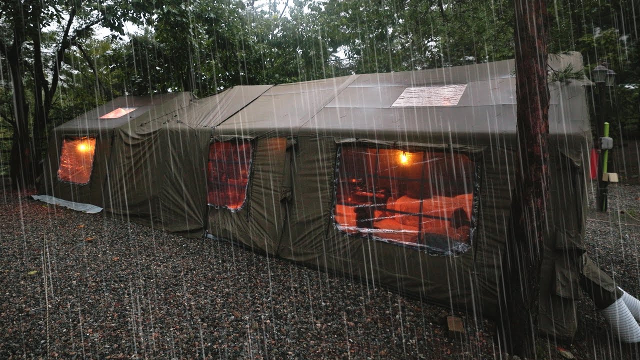 Кемпинг в 48 часов сильного дождяㅣв уютной воздушной палатке, как домаㅣЗвуки дождя АСМР