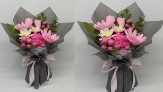 DIY | Wrapping felt bouquet | Tutorial Membuat Buket Bunga Flanel Yang Mudah Dan Simple