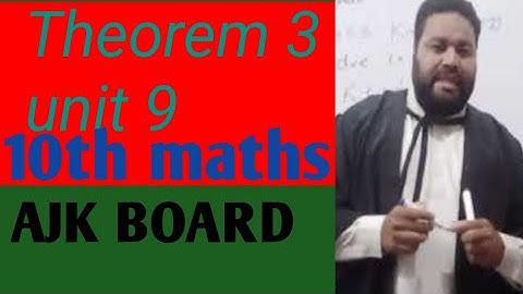 Maths 10th grade, unit #9 theorem #3,# Perpendicular from the center of circle on a chord bisect it.
