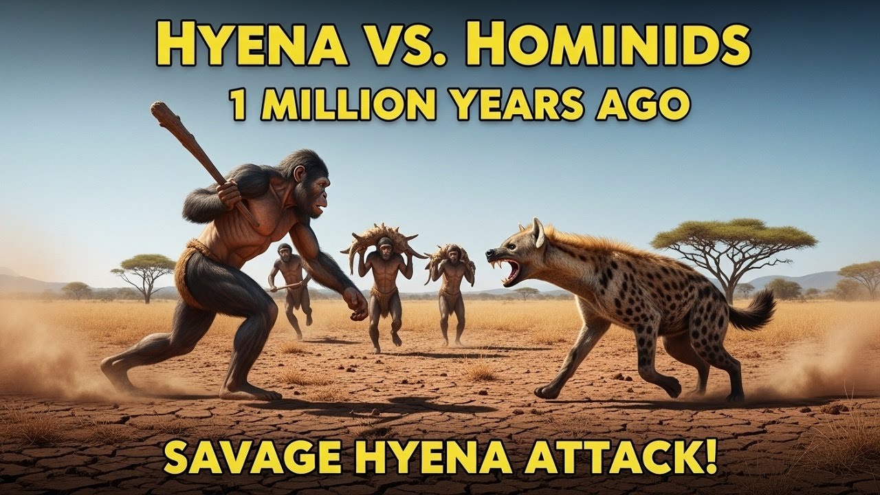 1 Million Years Ago: Early Hominids Defend Themselves Against a Ferocious Hyena Attack