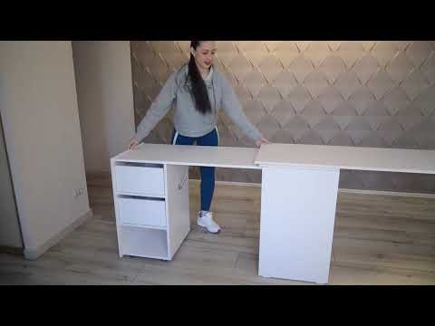 Стіл сірий письмовий трансформер Knap Knap Hobana Jumbo Ш2 Ательє світлий для дому, офісу, квартири, видео 1