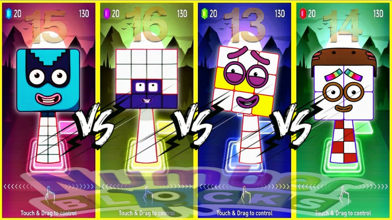 SPRUNKI OC FROM NUMBERBLOCKS 15🆚16🆚13🆚14 COFFIN DANCE SONG COVER IN TILES HOP